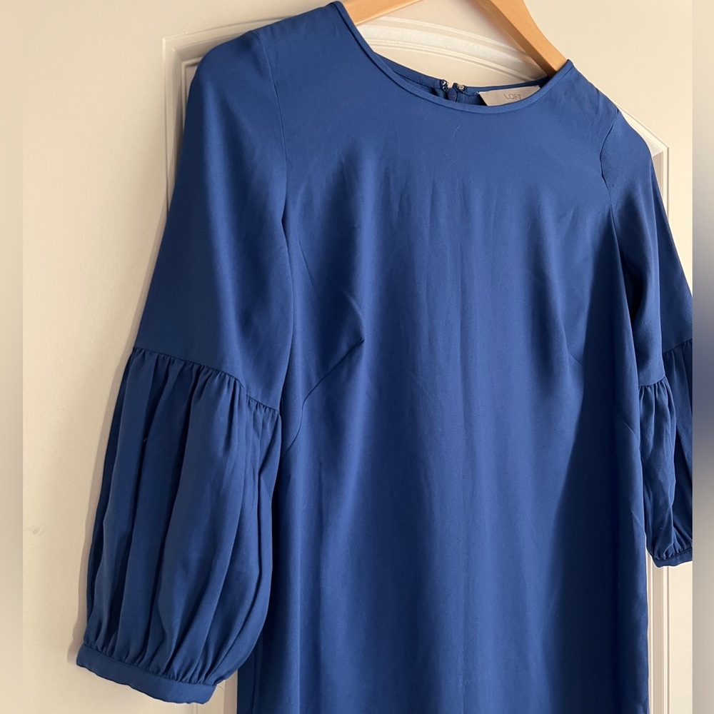 LOFT Royal Blue Shift Dress - Picture 3 of 4